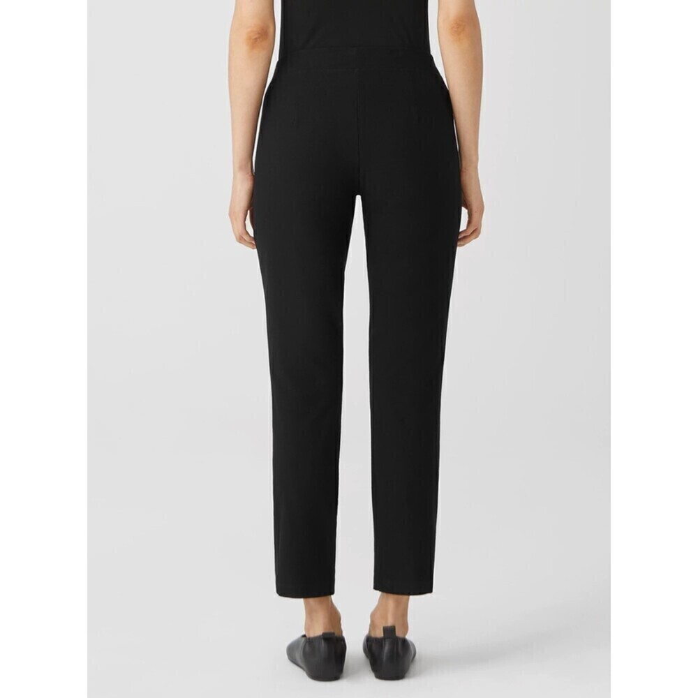 Eileen Fisher System Washable Stretch Crepe Slim Ankle Pant Black Size Small - Picture 4 of 8